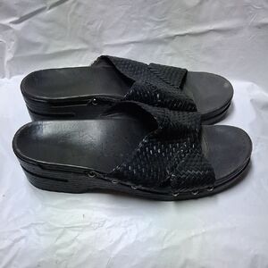 Dansko Black Woven Slide Sandals EU 43 US 11 Preowned